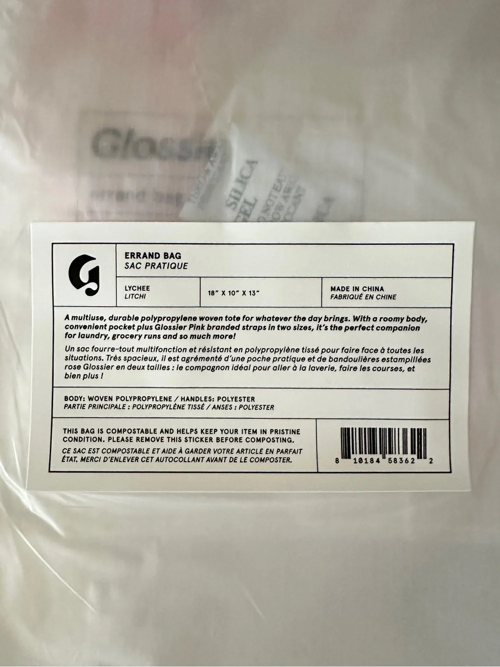 New Glossier Errand Bag Transparent Tote with Pink Straps Limited Edition